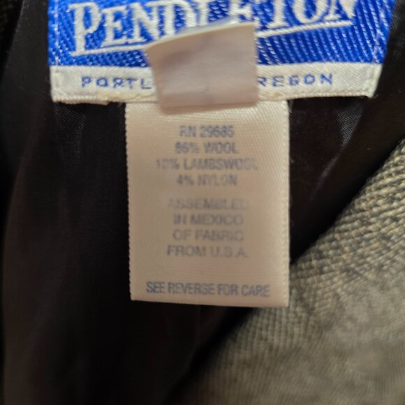 Pendleton Vintage Women's Wool Blazer Single Button Tan Black Plus Size 18 - Picture 8 of 8